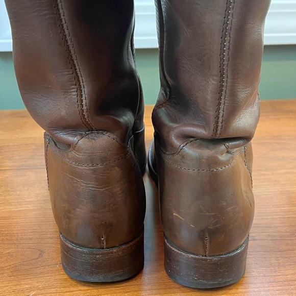 Frye Melissa Button Brown Leather Boots Size 8.5 Style 77168 Extended Calf - Picture 4 of 16
